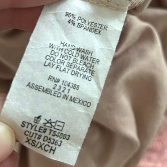 Gaze Women Sleeveless Ruched Tank Top Tan Brown Neutral Minimalist NWT Size XS - Picture 6 of 6